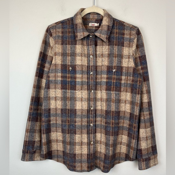 Faherty Bozeman Plaid Legend Women’s Sweater Shirt Medium - Picture 12 of 13